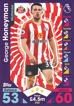 George Honeyman Sunderland 2016/17 Topps Match Attax Extra  #U50